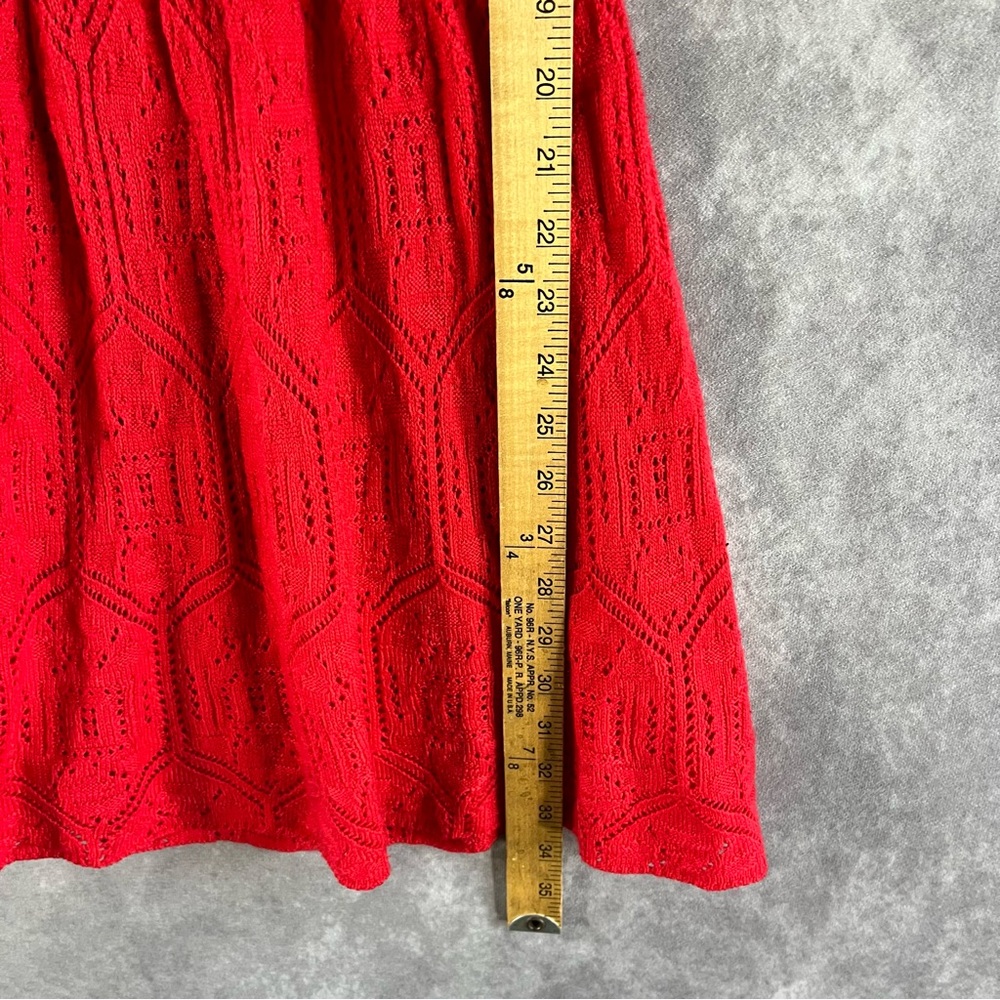 Free People Nordic Fair Isle Sweater Dress Women Small S Red Bohemian Stretch - Picture 8 of 13